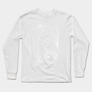 White heron in the green Long Sleeve T-Shirt